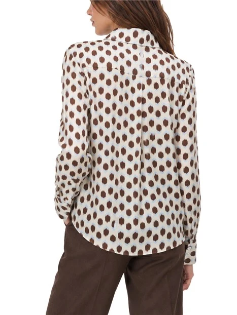 CAMICIA SCIVOLATA IN VISCOSA STAMPATA DONNA AVORIO