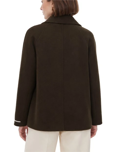 CAPPOTTO CORTO DOPPIOPETTO AMPIO IN MISTO LANA DONNA MARRONE