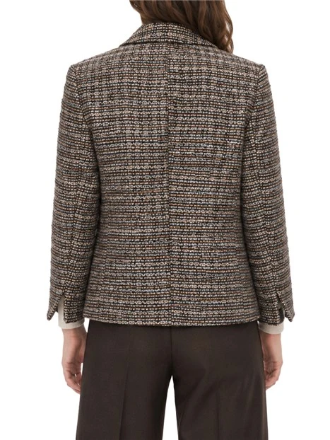 BLAZER SEMIADERENTE IN STOUIA TWEED DONNA MARRONE