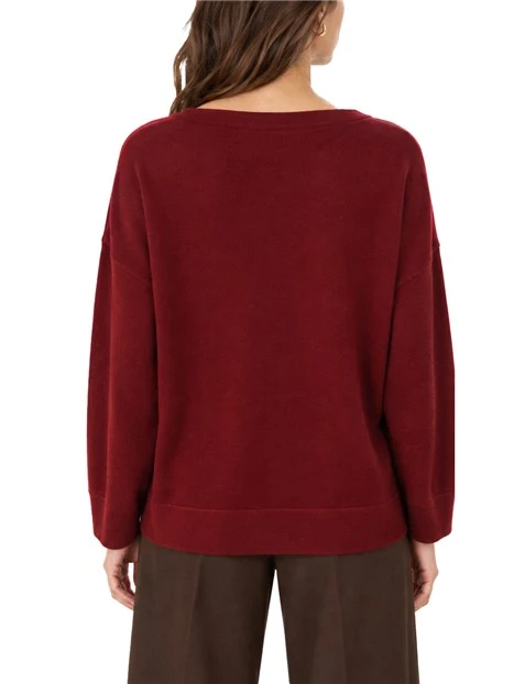 MAGLIA GIROCOLLO MORBIDA IN PURA LANA EXTRAFINE DONNA BORDEAUX