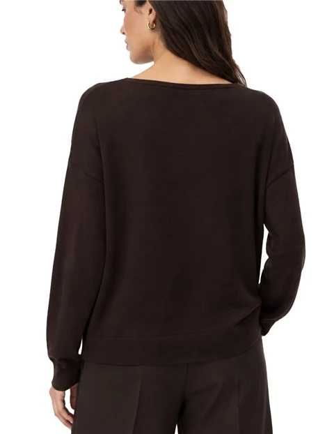 MAGLIA GIROCOLLO MORBIDA IN PURA LANA EXTRAFINE  DONNA MARRONE