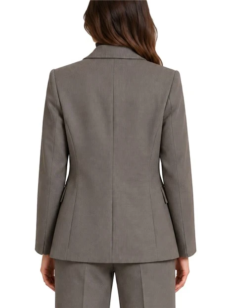 BLAZER ADERENTE IN TESSUTO STRETCH DONNA MARRONE