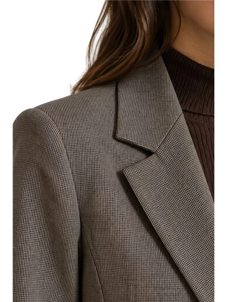 BLAZER ADERENTE IN TESSUTO STRETCH DONNA MARRONE
