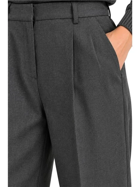 PANTALONI PALAZZO IN TESSUTO STRETCH DONNA GRIGIO