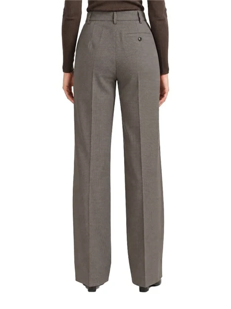 PANTALONI PALAZZO IN TESSUTO STRETCH DONNA MARRONE