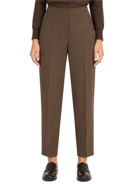 PANTALONI CHINO SEMIADERENTI IN TESSUTO STRETCH  MICROQUAD. DONNA  NERO