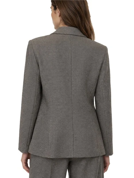 BLAZER SEMIADERENTE IN JERSEY DONNA MARRONE