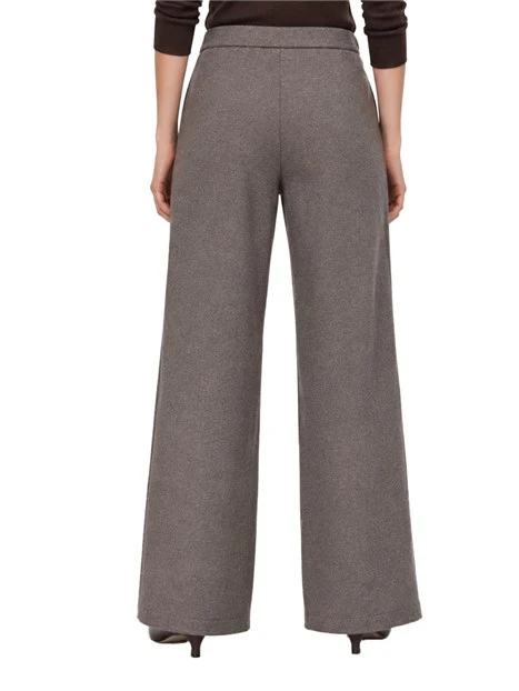 PANTALONI PALAZZO IN JERSEY CON PINCES DONNA MARRONE