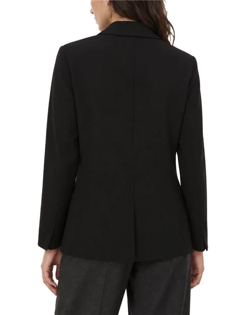 BLAZER ADERENTE IN TESSUTO FLUIDO DONNA NERO