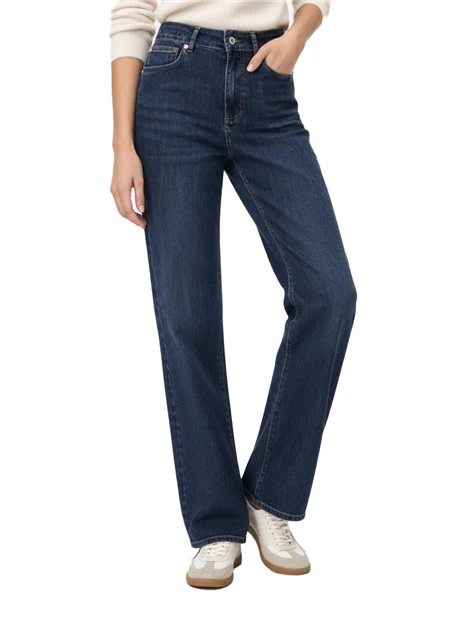 JEANS REGULAR STRAIGHT IN DENIM MISTO COTONE DONNA BLU