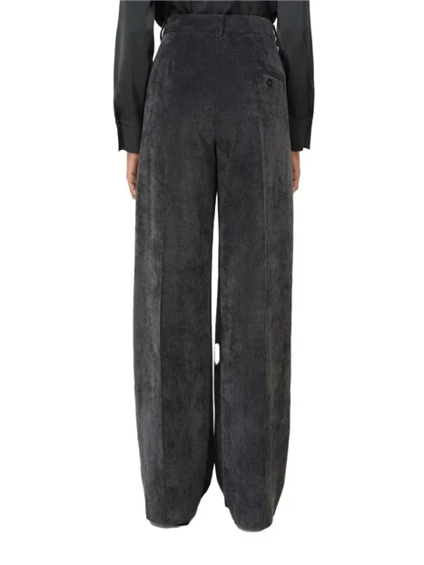 PANTALONI PALAZZO N VELLUTO FLUIDO A COSTE DONNA GRIGIO