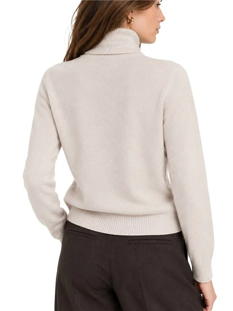 MAGLIA DOLCEVITA IN PURA LANA DONNA BEIGE