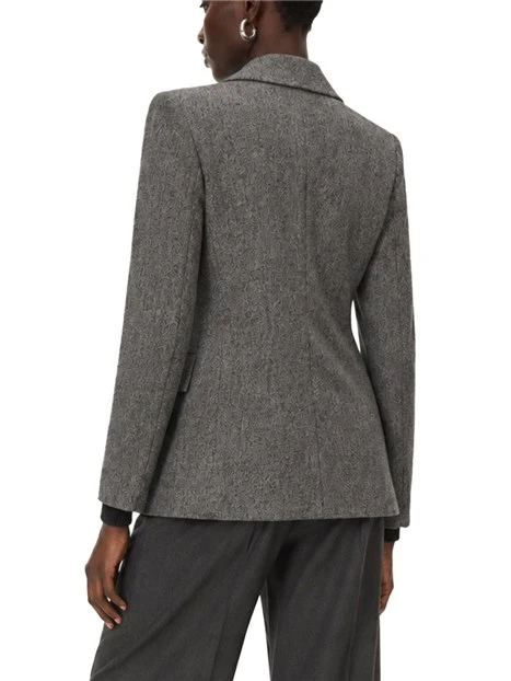 BLAZER ADERENTE IN TESSUTO STRETCH DONNA NERO