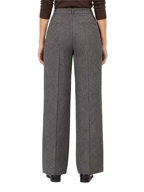 PANTALONI PALAZZO AMPI IN TESSUTO STRETCH DONNA NERO