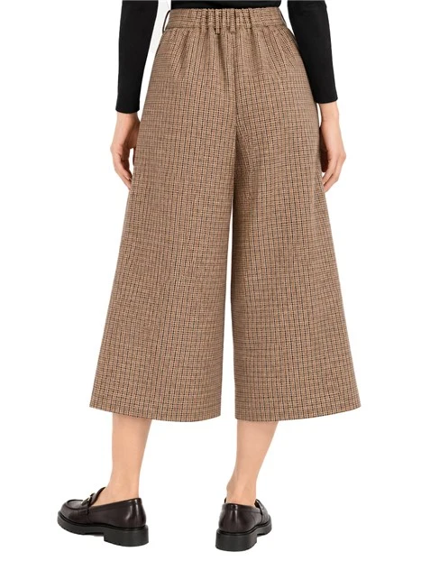 PANTALONI CROPPED AMPI CON PINCES DONNA BEIGE