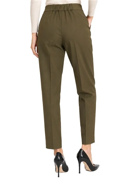 PANTALONI PALAZZO REGULAR FIT IN MISTO VISCOSA STRETCH DONNA VERDE