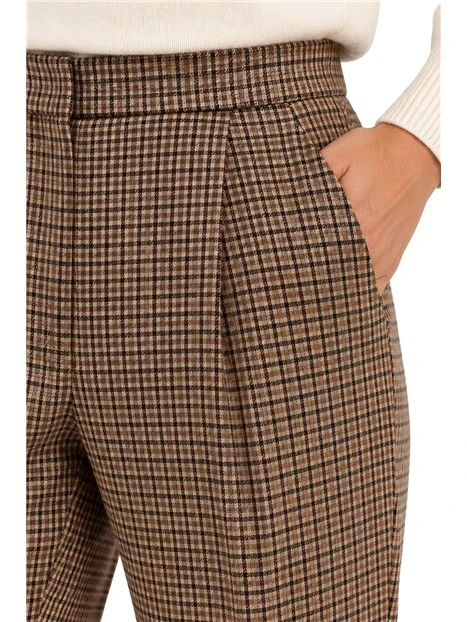 PANTALONI PALAZZO REGULAR FIT IN MISTO VISCOSA STRETCH DONNA BEIGE