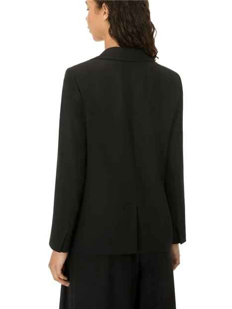 BLAZER  DOPPIOPETTO IN CRÊPE CON BOTTONI RICOPERTI DONNA NERO