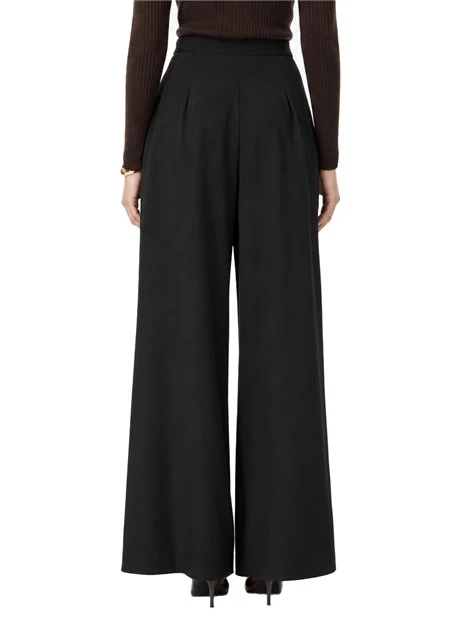 PANTALONI  PALAZZO AMPI IN CRÊPE DONNA NERO