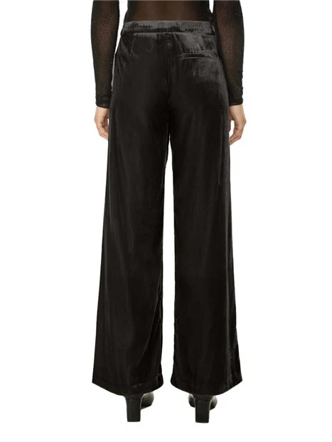 PANTALONI PALAZZO  IN VELLUTO FLUIDO DONNA NERO
