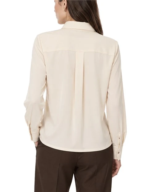 CAMICIA IN RASO CON BOTTONI GIOIELLO DONNA AVORIO