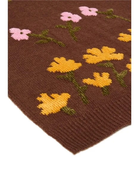 SCIARPA IN MISTO LANA JACQUARD DONNA MARRONE