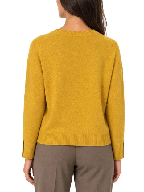 MAGLIA GIROCOLLO IN PURA LANA DONNA GIALLO