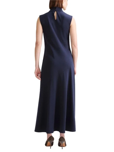 VESTITO LUNGO IN JERSEY PUNTO MILANO SVASATO DONNA BLU
