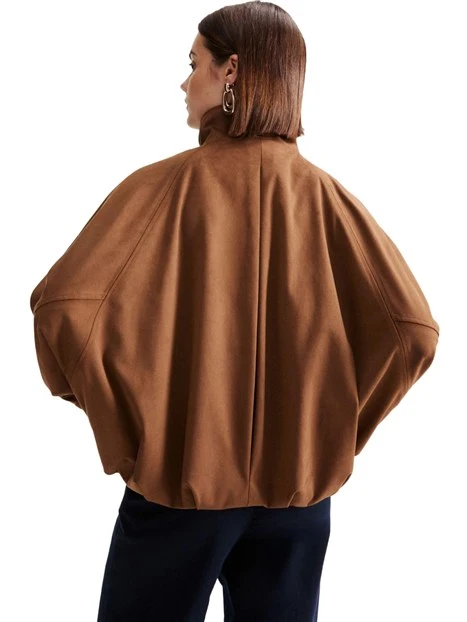 GIACCA CORTA BLOUSON IN JERSEY STRETCH DONNA MARRONE