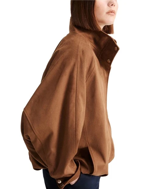 GIACCA CORTA BLOUSON IN JERSEY STRETCH DONNA MARRONE