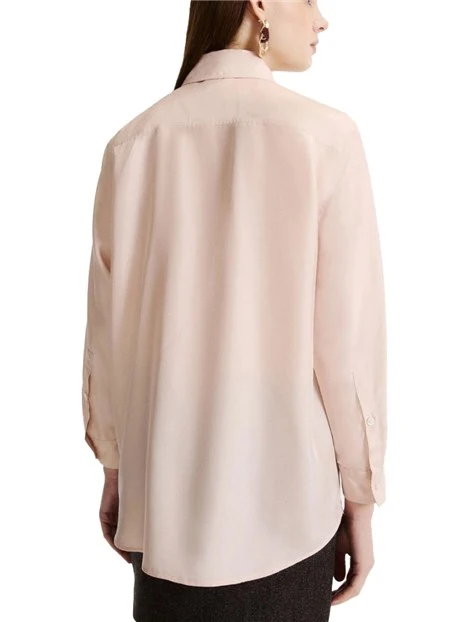 CAMICIA IN PURA SETA HABOTAI LAVATA DONNA ROSA
