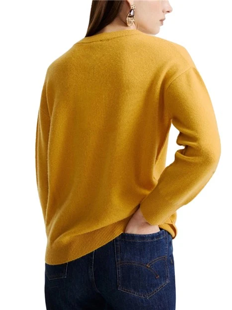 MAGLIA GIROCOLLO  IN LANA E CASHMERE CON SCIARPA RIMOVIBILE DONNA ORO