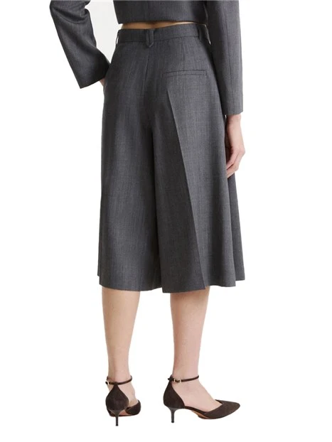 PANTALONI CROPPED IN MISTO LANA DONNA GRIGIO