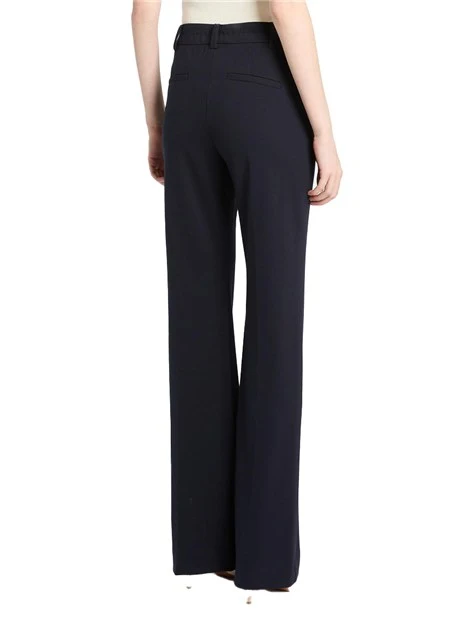 PANTALONI PALAZZO IN JERSEY DI MISTO VISCOSA PUNTO MILANO DONNA BLU