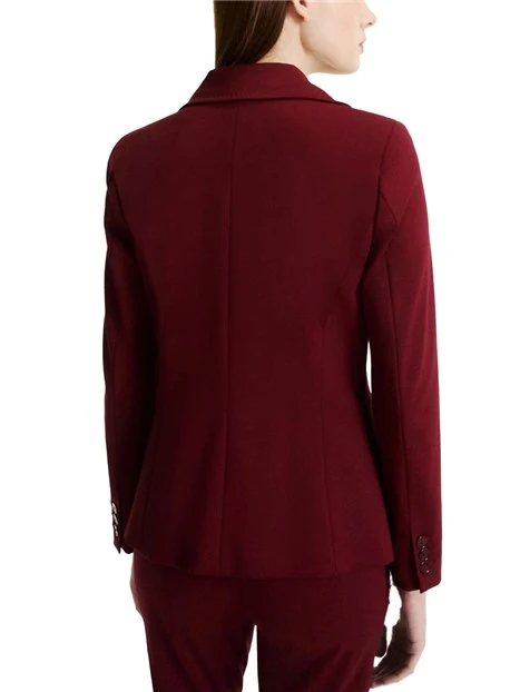 BLAZER IN JERSEY STRETCH A DUE BOTTONI DONNA BORDEAUX