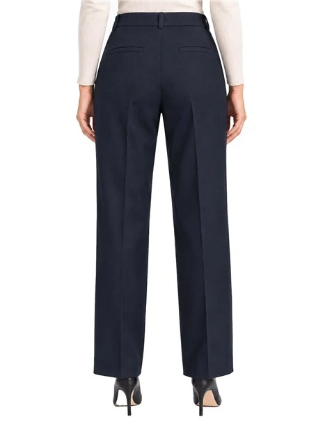 PANTALONI A SIGARETTA  IN JERSEY STRETCH CON SPACCHETTO ALLA CAVIGLIA DONNA BLU