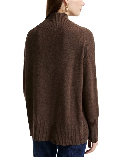 MAGLIA DOLCEVITA IN MISTO CASHMERE DONNA MARRONE