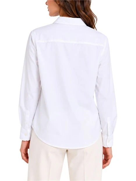 CAMICIA CON TASCHINO RICAMATO DONNA BIANCO