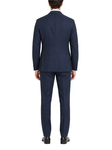 COMPLETO CON GIACCA MONOPETTO IN MICROFANTASIA TONO SU TONNO UOMO BLU
