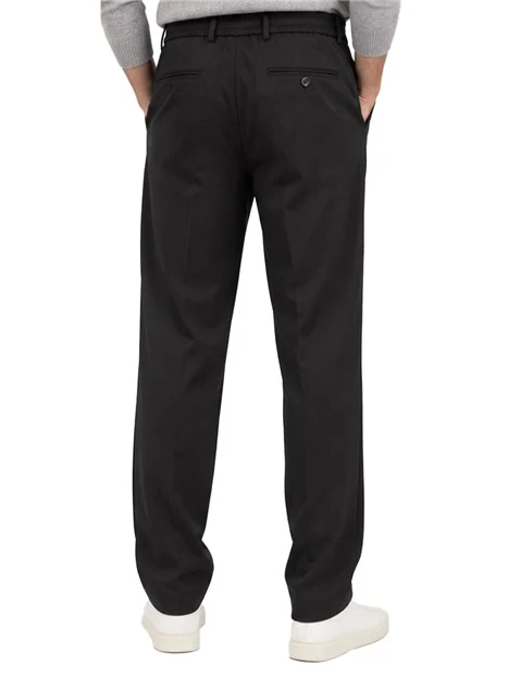 PANTALONI CHINO  CON PINCES E COULISSE IN VITA UOMO NERO