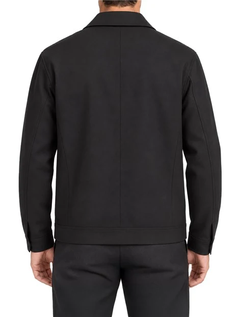 GIACCA CASUAL CON CHIUSURA A ZIP E TASCHE LATERALI UOMO NERO