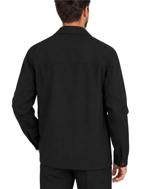 GIACCA CORTA CON CHIUSURA A CAMICIA  E TASCHE APPLICATE UOMO NERO
