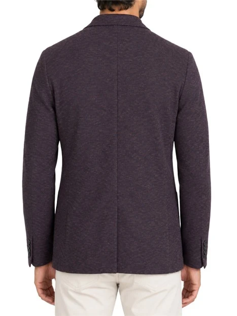 GIACCA MONOPETTO CASUAL CON TESSUTO MATERICO UOMO BORDEAUX