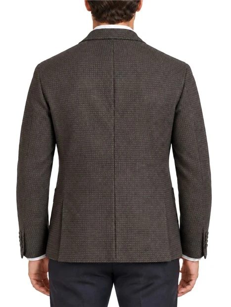 GIACCA SARTORIALE IN MISTO COTONE CON TASCHE APPLICATE UOMO MARRONE