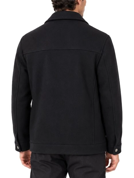 GIACCA CORTA  IN MISTO LANA UOMO NERO