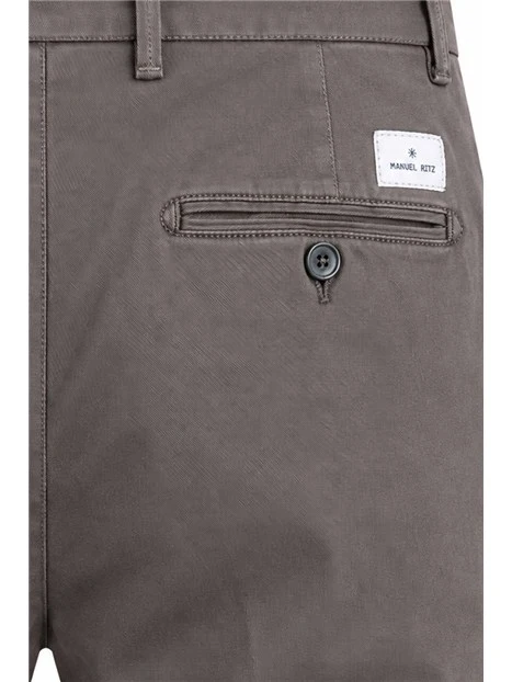 PANTALONI CHINO IN COTONE CON ETICHETTA POSTERIORE UOMO MARRONE