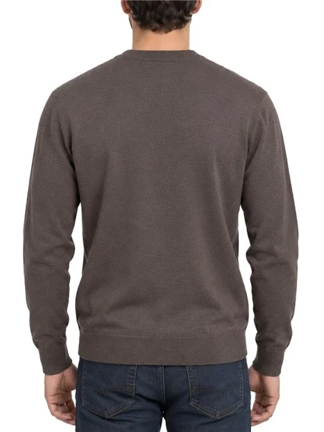 MAGLIA GIROCOLLO IN PURA LANA MERINOS UOMO MARRONE