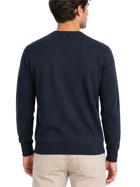 MAGLIA GIROCOLLO IN PURA LANA MERINOS UOMO BLU