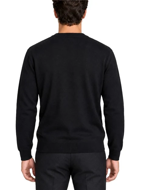 MAGLIA GIROCOLLO IN PURA LANA MERINOS UOMO NERO