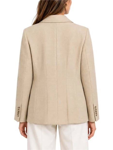 GIACCA DOPPIOPETTO IN PURA LANA VERGINE DONNA BEIGE